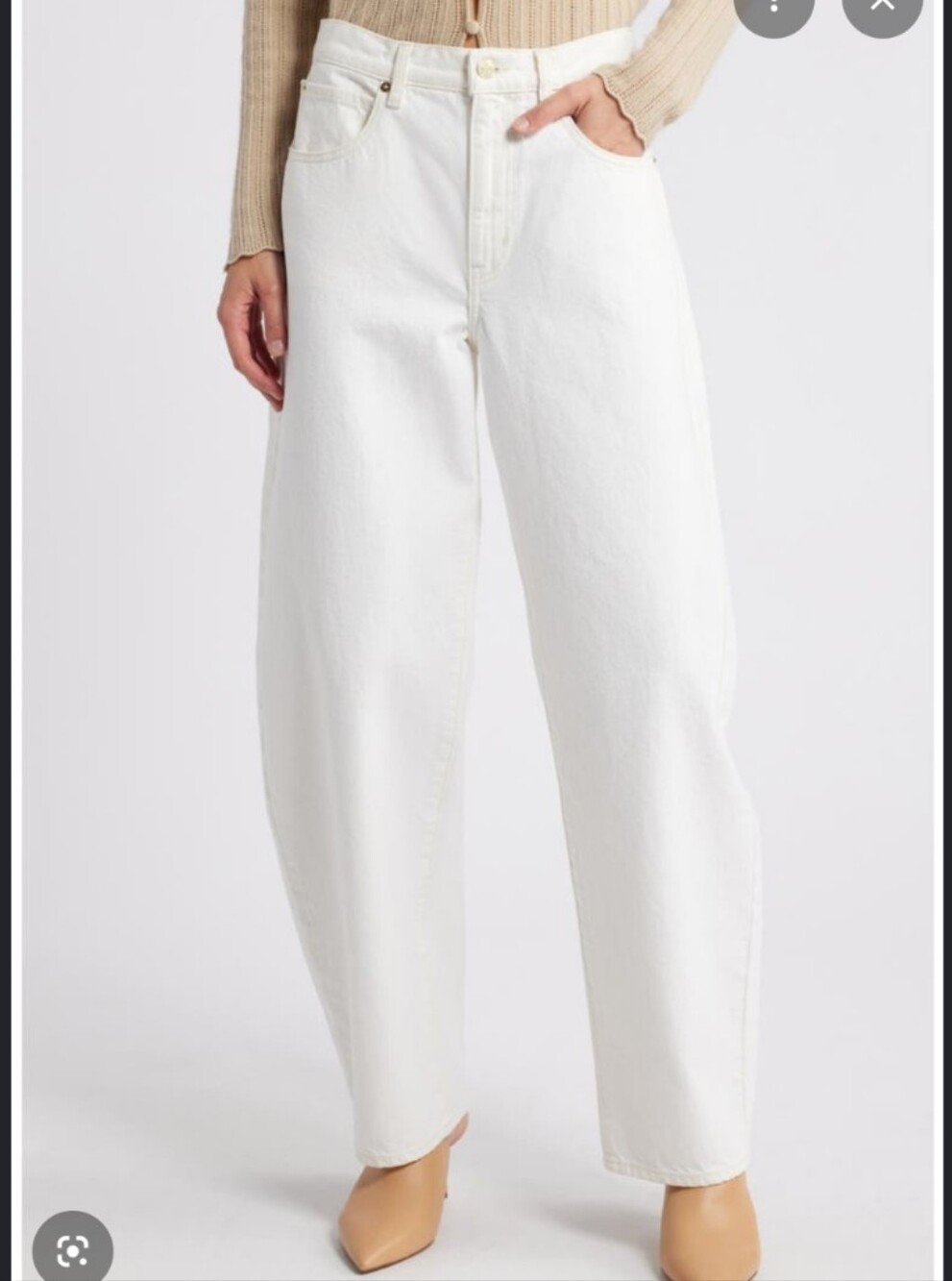 Frame Low Slung Barrel Jeans Au Natural Clean